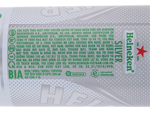 Thùng 24 lon bia Heineken Bạc 330ml - Hình ảnh 4