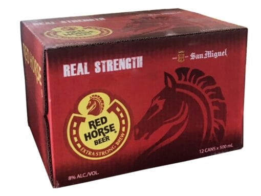 Thùng 12 lon bia San Miguel Red Horse 500ml