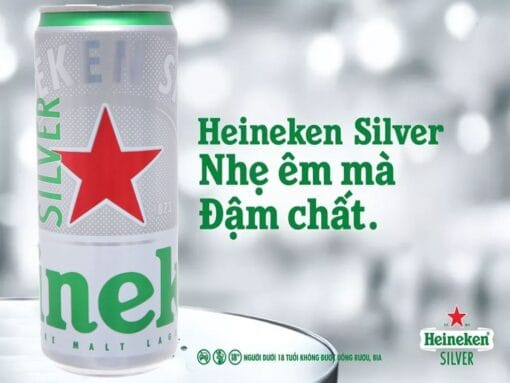 Thùng 24 lon bia Heineken Bạc 330ml - Hình ảnh 3