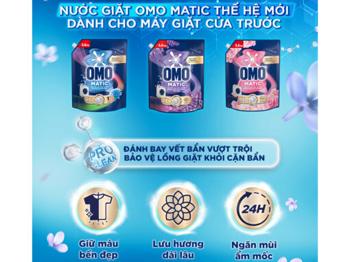 Nước giặt OMO Matic cửa trước chuyên gia giữ màu túi 1.8kg - Hình ảnh 2