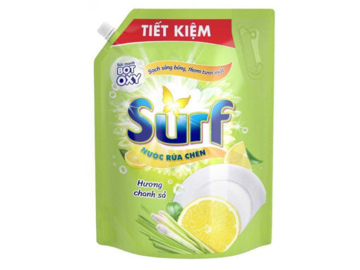 Nước rửa chén Surf hương chanh sả sạch sáng bóng thơm tươi mát túi 3.38 lít - Hình ảnh 2