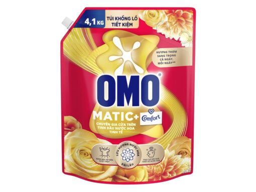 Nước giặt OMO Matic Comfort cửa trên tinh dầu nước hoa tinh tế túi 4.1kg