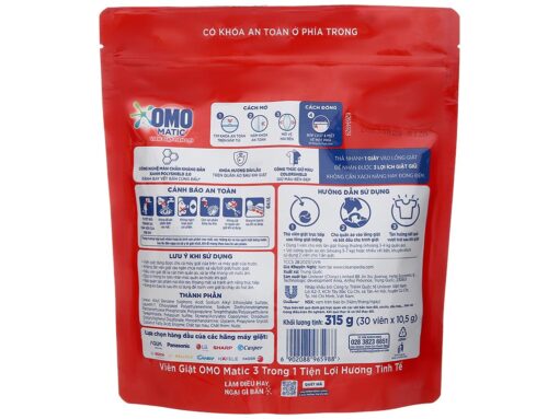 Viên giặt OMO Matic 3 trong 1 hương tinh tế túi 315g (30 viên x 10.5g) - Hình ảnh 2