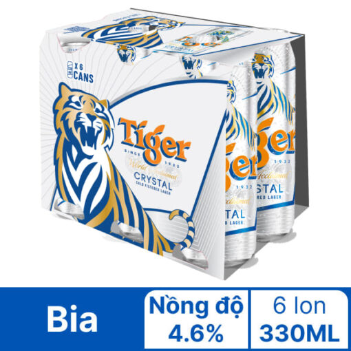 Lốc 6 lon bia Tiger Bạc 330ml
