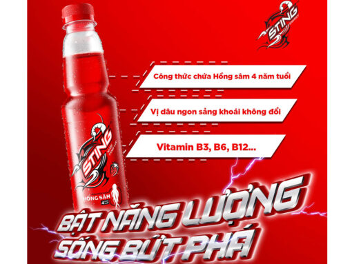 Thùng 24 chai nước tăng lực Sting hương dâu 330ml - Hình ảnh 3