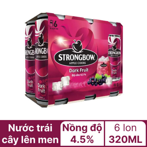 Lốc 6 lon Strongbow dâu đen 320ml