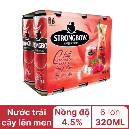 Lốc 6 lon Strongbow dâu 320ml