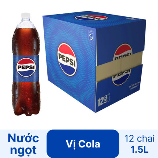 Thùng 12 chai nước ngọt Pepsi Cola 1.5 lít
