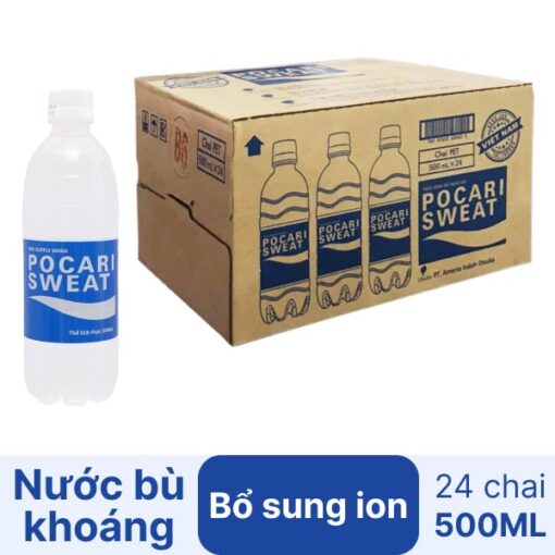 Thùng 24 chai nước khoáng i-on Pocari Sweat 500ml