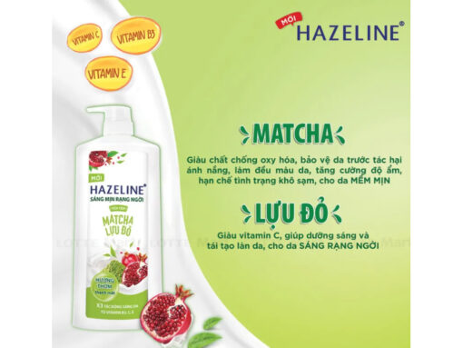 Sữa tắm dưỡng sáng Hazeline matcha lựu đỏ 796ml - Hình ảnh 3