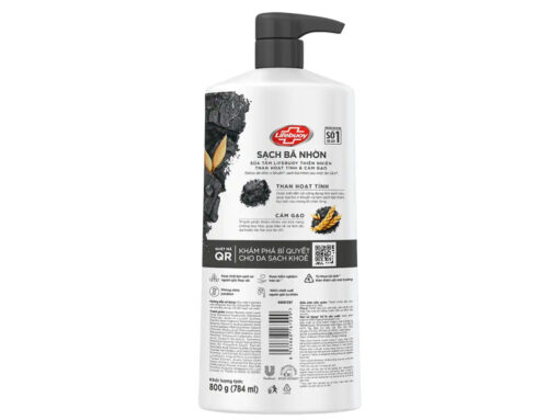 Sữa tắm Lifebuoy Naturals sạch bã nhờn bảo vệ da khỏi vi khuẩn than hoạt tính và cám gạo 784ml - Hình ảnh 3