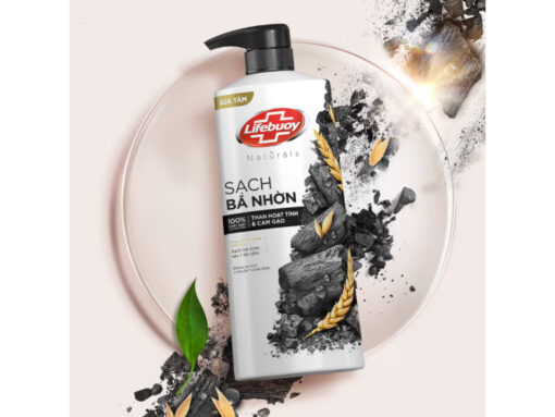 Sữa tắm Lifebuoy Naturals sạch bã nhờn bảo vệ da khỏi vi khuẩn than hoạt tính và cám gạo 784ml