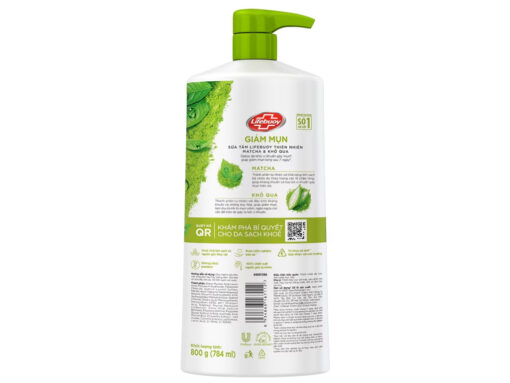 Sữa tắm Lifebuoy Naturals giảm mụn bảo vệ da khỏi vi khuẩn matcha và khổ qua 784ml - Hình ảnh 3