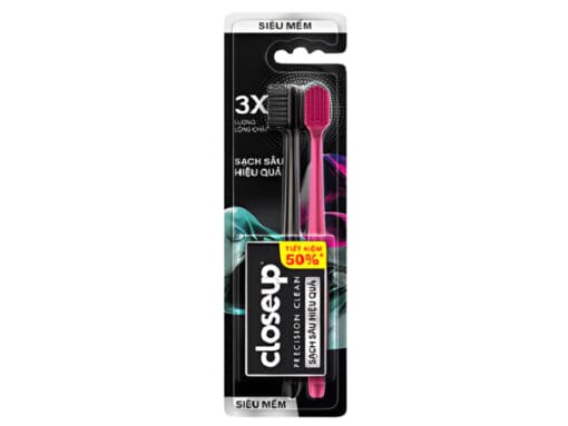 Bộ 2 bàn chải đánh răng Closeup Precision Clean siêu mềm sạch sâu hiệu quả