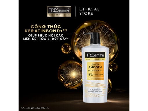 Dầu xả TRESemmé Keratin Smooth tinh dầu Argan dưỡng tóc suôn mượt vào nếp chuẩn salon 642ml - Hình ảnh 2