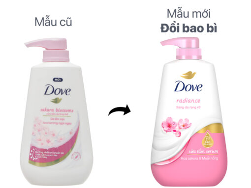 Sữa tắm Dove Sakura Blossoms dưỡng ẩm thơm lâu hương hoa anh đào 500g - Hình ảnh 5