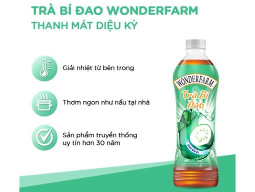 Thùng 24 chai trà bí đao Wonderfarm 440ml - Hình ảnh 5