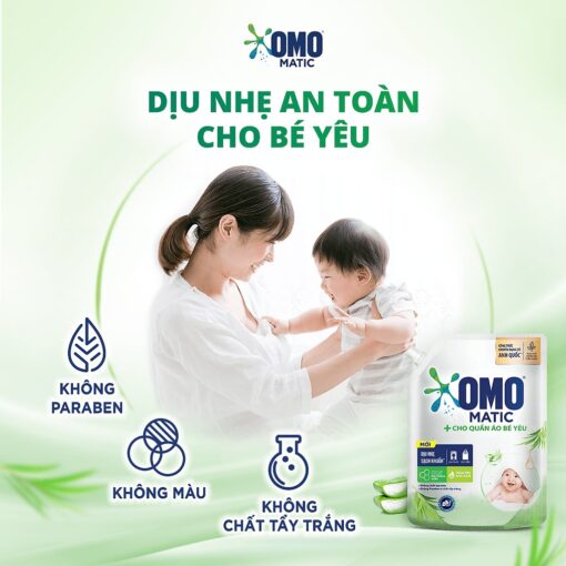 Nước Giặt OMO Matic Cho Quần Áo Bé Yêu, Túi 2.0kg - Hình ảnh 4