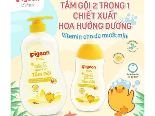 Tắm gội toàn thân cho bé Pigeon hoa hướng dương 700ml - Hình ảnh 5