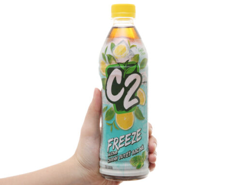 Thùng 24 chai trà xanh hương chanh tuyết bạc hà C2 Freeze 455ml - Hình ảnh 3