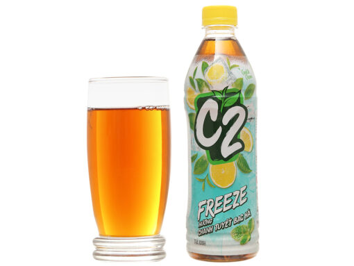 Thùng 24 chai trà xanh hương chanh tuyết bạc hà C2 Freeze 455ml - Hình ảnh 4