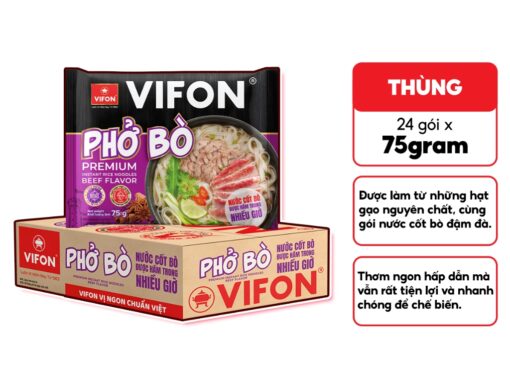 Thùng 24 gói phở bò Vifon 75g (có gói nước cốt bò)