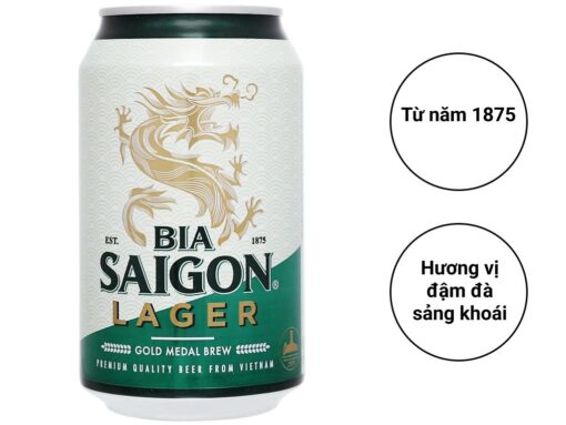 Thùng 24 lon bia Sài Gòn Lager 330ml - Hình ảnh 5