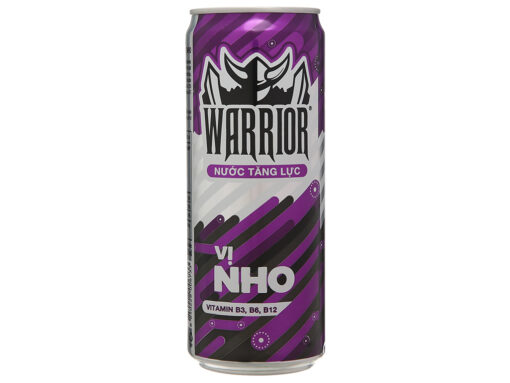 Lốc 6 lon nước tăng lực Warrior hương nho 320ml - Hình ảnh 2
