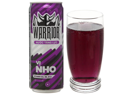Lốc 6 lon nước tăng lực Warrior hương nho 320ml - Hình ảnh 3