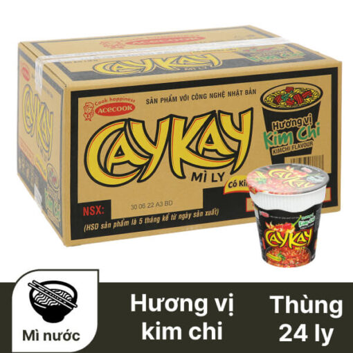 Thùng 24 ly mì Caykay kim chi 64g