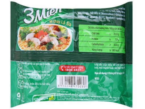 Thùng 30 gói mì chay lá đa 3 Miền 65g - Hình ảnh 5