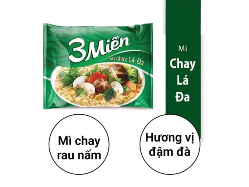 Thùng 30 gói mì chay lá đa 3 Miền 65g - Hình ảnh 6