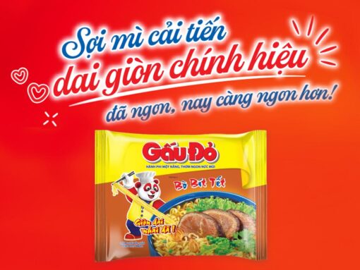 Thùng 30 gói mì Gấu Đỏ bò bít tết 63g - Hình ảnh 2