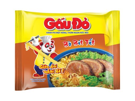 Thùng 30 gói mì Gấu Đỏ bò bít tết 63g - Hình ảnh 5