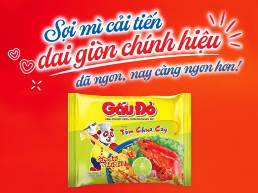 Thùng 30 gói mì Gấu Đỏ tôm chua cay 63g - Hình ảnh 2