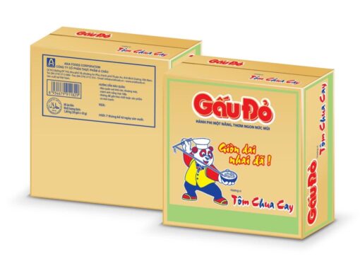 Thùng 30 gói mì Gấu Đỏ tôm chua cay 63g