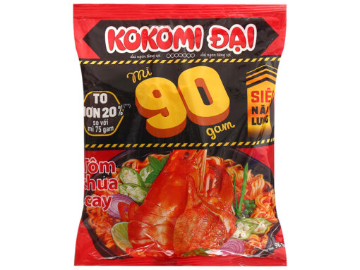 Thùng 30 gói mì Kokomi 90 tôm chua cay 90g - Hình ảnh 2
