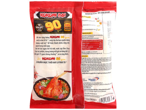 Thùng 30 gói mì Kokomi 90 tôm chua cay 90g - Hình ảnh 3
