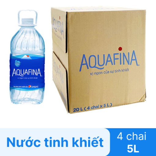 Thùng 4 bình nước tinh khiết Aquafina 5 lít