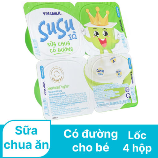 Lốc 4 hộp sữa chua cho trẻ em có đường IQ SuSu 80g