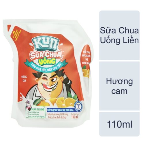 Thùng 24 túi sữa chua uống tiệt trùng hương kem dâu Lof Kun 110ml - Hình ảnh 4