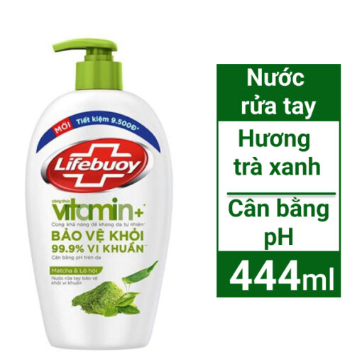 Nước rửa tay Lifebuoy matcha và nha đam chai 444ml
