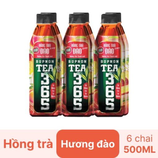 Lốc 6 chai hồng trà Tea365 hương đào chai 500ml