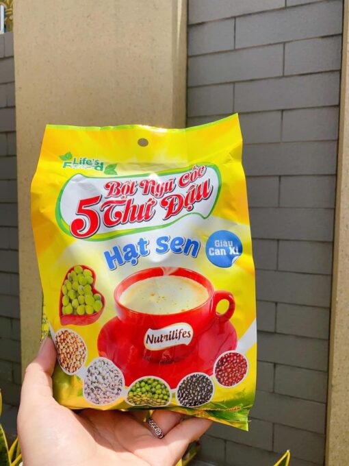 Bột Ngũ cốc 5 thứ đậu hạt sen có đường uống liền - bịch 400g (16gói x 25g) - Life's Food giá sỉ - giá bán buôn - Hình ảnh 5
