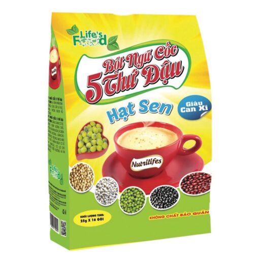 Bột Ngũ cốc 5 thứ đậu hạt sen có đường uống liền - bịch 400g (16gói x 25g) - Life's Food giá sỉ - giá bán buôn