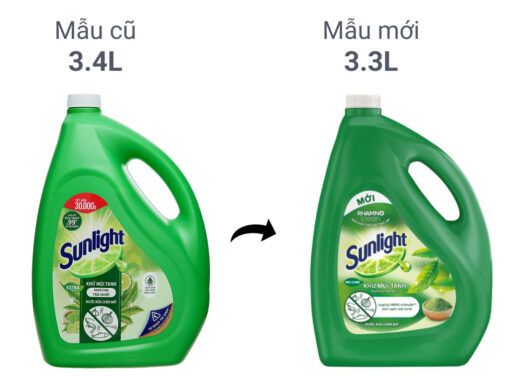 Nước rửa chén Sunlight khử mùi tanh matcha trà Nhật Can 3,5kg - Hình ảnh 4