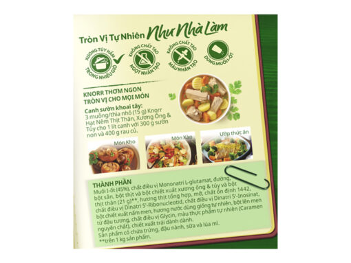Hạt nêm Knorr thịt thăn, xương ống, tủy gói 1.2kg - Hình ảnh 2