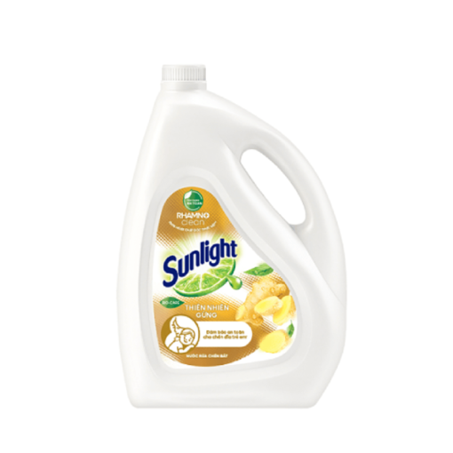 NƯỚC RỬA CHÉN SUNLIGHT THIÊN NHIÊN GỪNG CHAI 3.5KG - Hình ảnh 2
