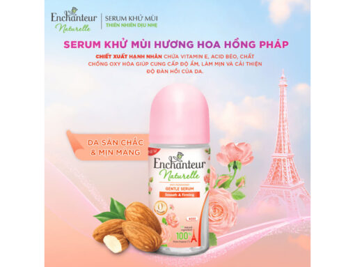 Lăn khử mùi Enchanteur Naturelle Gentle Serum mịn màng & săn chắc da hương hoa hồng 50ml