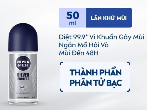 Lăn khử mùi Nivea Men Silver Protect phân tử bạc 50ml